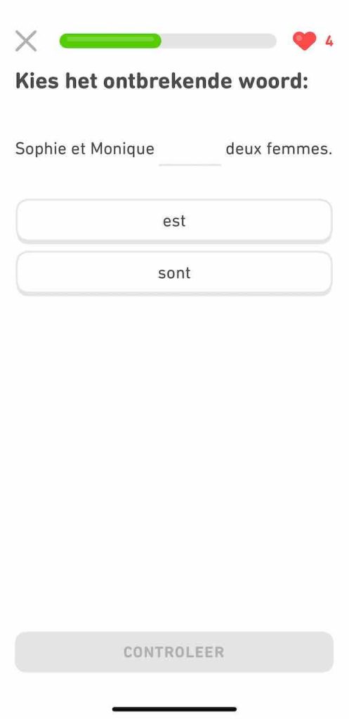 een taal leren met de gratis app duolingo